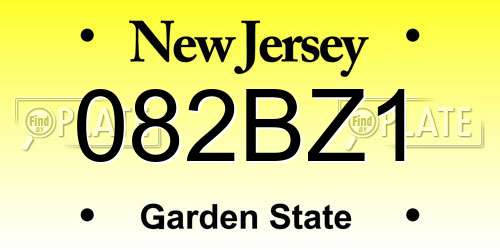 082BZ1 New Jersey License Plate