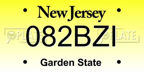 082BZI New Jersey License Plate
