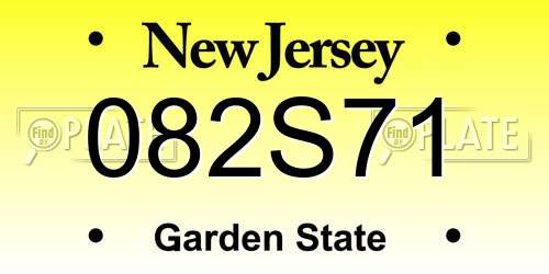 082S71 New Jersey License Plate
