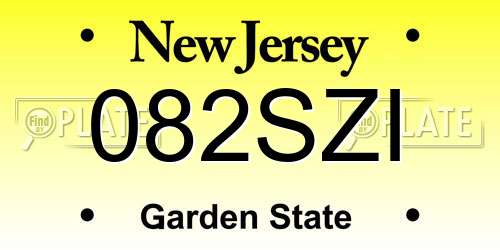 082SZI New Jersey License Plate