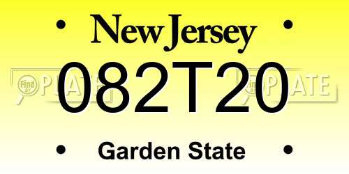 082T20 New Jersey License Plate