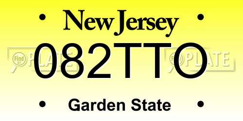 082TTO New Jersey License Plate