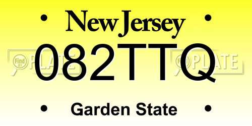 082TTQ New Jersey License Plate