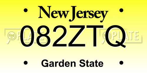 082ZTQ New Jersey License Plate