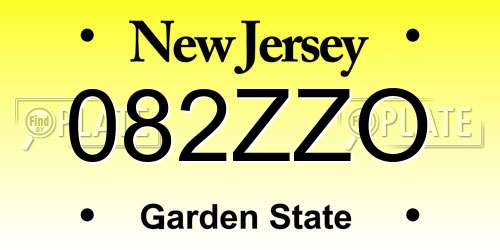 082ZZO New Jersey License Plate