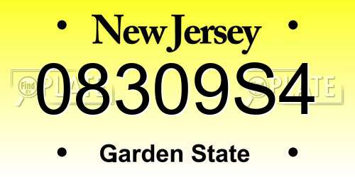 08309S4 New Jersey License Plate