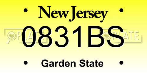 0831BS New Jersey License Plate