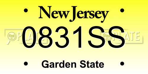 0831SS New Jersey License Plate