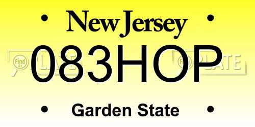 083HOP New Jersey License Plate