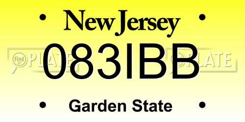 083IBB New Jersey License Plate