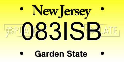 083ISB New Jersey License Plate