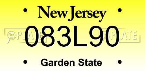 083L90 New Jersey License Plate
