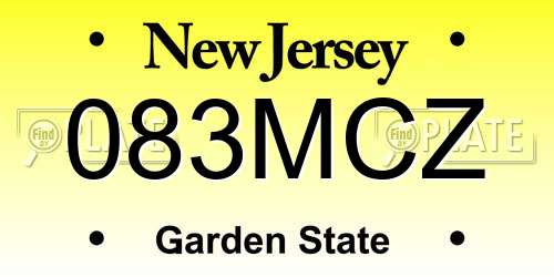 083MCZ New Jersey License Plate