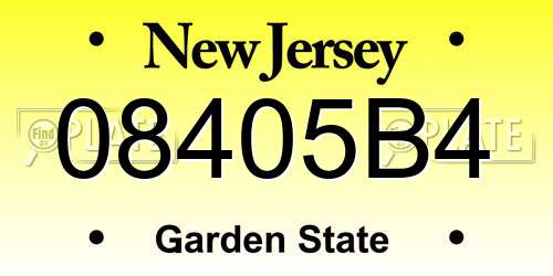 08405B4 New Jersey License Plate