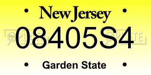 08405S4 New Jersey License Plate