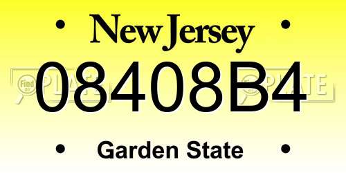08408B4 New Jersey License Plate