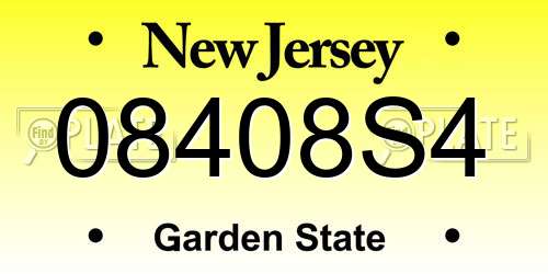 08408S4 New Jersey License Plate