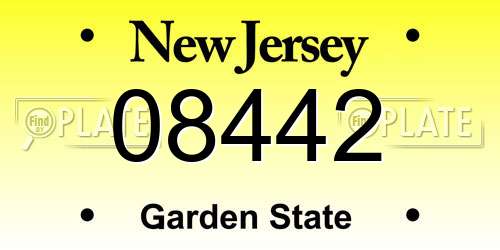 08442 New Jersey License Plate