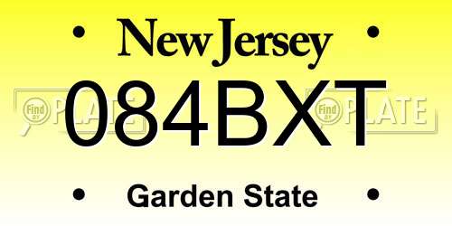 084BXT New Jersey License Plate