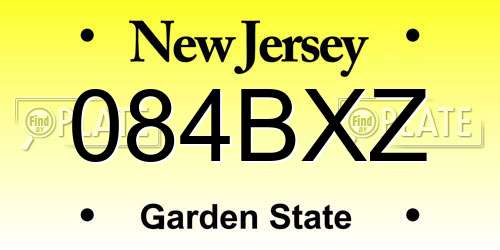 084BXZ New Jersey License Plate