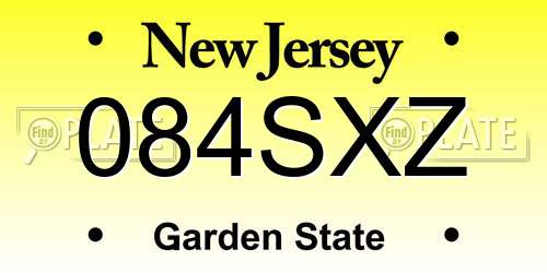 084SXZ New Jersey License Plate