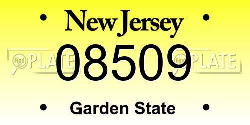 08509 New Jersey License Plate