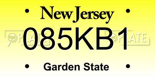 085KB1 New Jersey License Plate