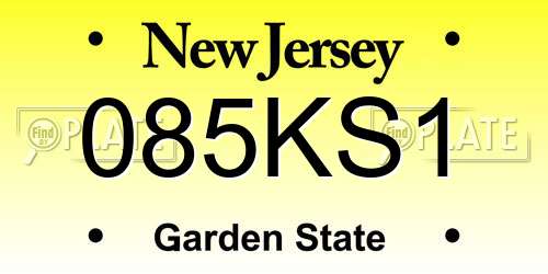 085KS1 New Jersey License Plate