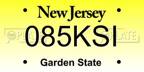085KSI New Jersey License Plate