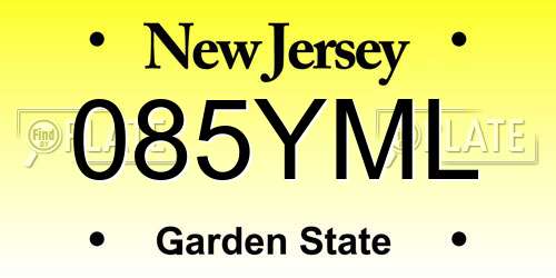 085YML New Jersey License Plate