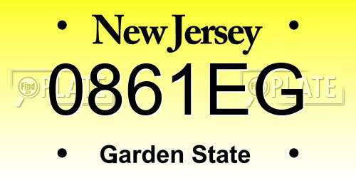 0861EG New Jersey License Plate