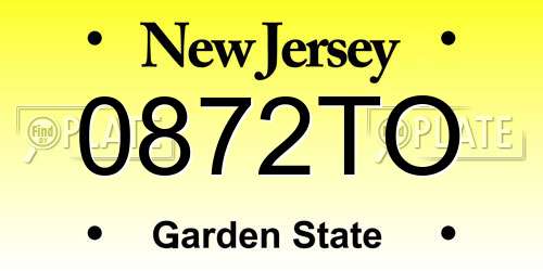 0872TO New Jersey License Plate