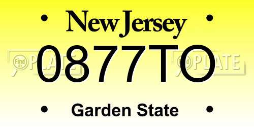 0877TO New Jersey License Plate