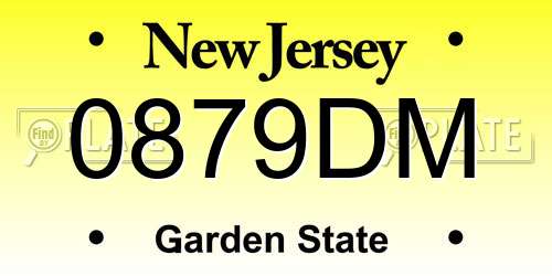 0879DM New Jersey License Plate
