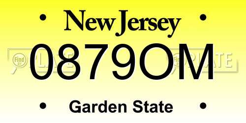 0879OM New Jersey License Plate
