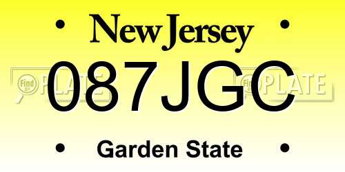 087JGC New Jersey License Plate