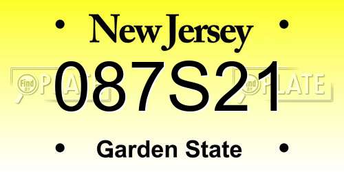 087S21 New Jersey License Plate
