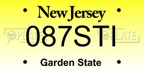 087STI New Jersey License Plate