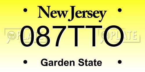 087TTO New Jersey License Plate