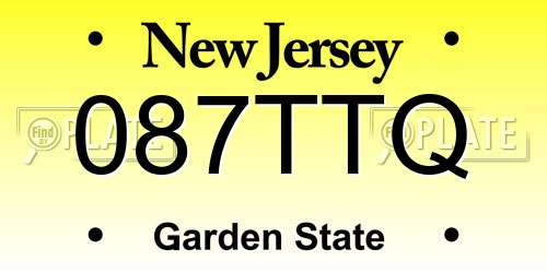 087TTQ New Jersey License Plate
