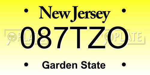 087TZO New Jersey License Plate