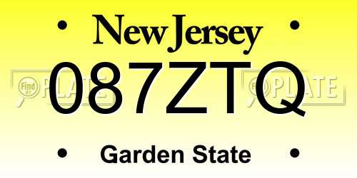 087ZTQ New Jersey License Plate