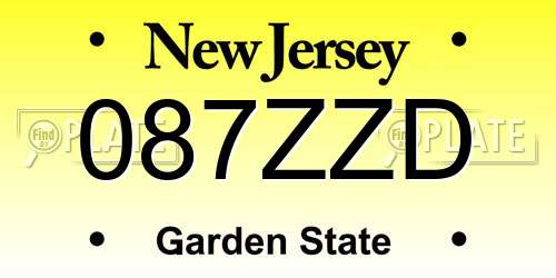 087ZZD New Jersey License Plate
