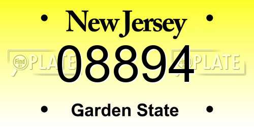 08894 New Jersey License Plate