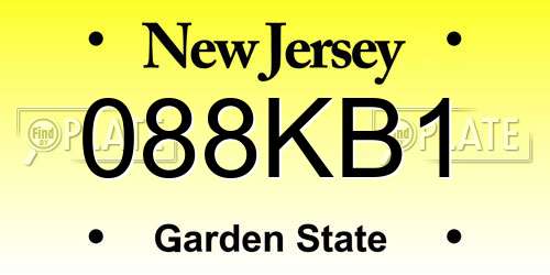 088KB1 New Jersey License Plate