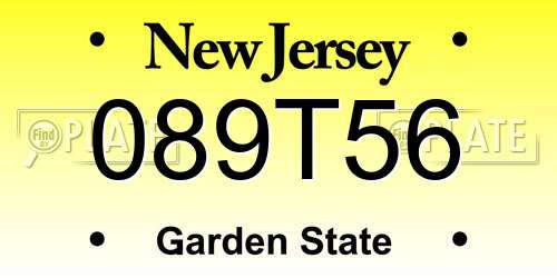 089T56 New Jersey License Plate