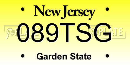 089TSG New Jersey License Plate