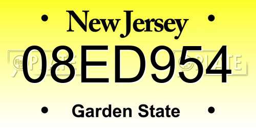 08ED954 New Jersey License Plate