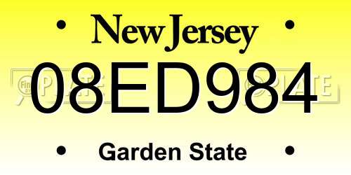 08ED984 New Jersey License Plate