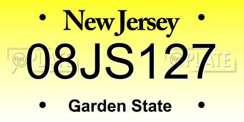 08JS127 New Jersey License Plate